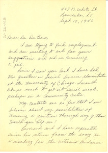 Letter from Audrey Clinton Robinson to W. E. B. Du Bois