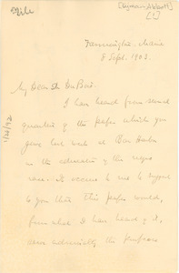Letter from Lyman Abbott to W. E. B. Du Bois