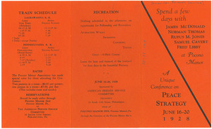 American Friends Service Committee peace conference leaflet