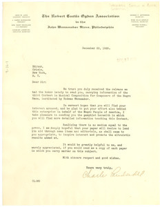 Letter from Rodman Wanamaker Contest in Musical Composition for Composers of the Negro Race to Crisis