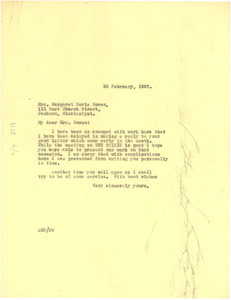 Letter from Augustus Granville Dill to Margaret Davis Bowen