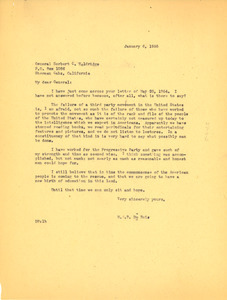 Letter from W. E. B. Du Bois to General Herbert C. Holdridge