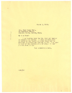 Letter from W. E. B. Du Bois to Maud Cuney Hare