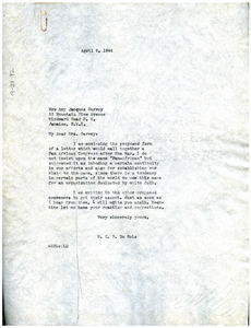 Letter from W. E. B. Du Bois to Amy Jacques Garvey