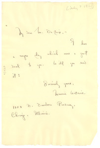 Letter from Maurine Watkins to W. E. B. Du Bois
