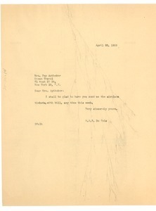 Letter from W. E. B. Du Bois to Ocean Travel