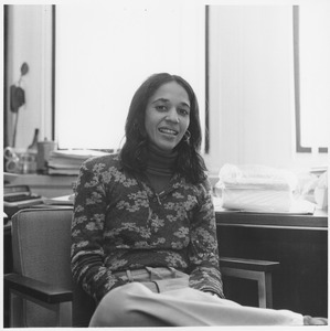 Bernadette Anita Nelson Shapiro seated in her office