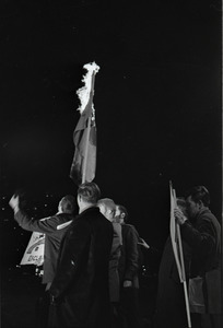 Young Americans for Freedom pro-Vietnam War demonstration, Boston Common: Burning the North Vietnamese flag