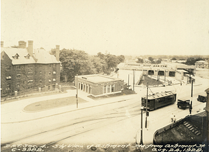 Dorchester Rapid Transit section 4. South view of Ashmont Station from Ashmont Street