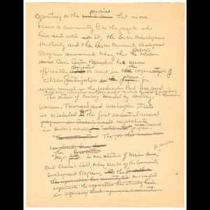 Draft document announcing Freedom House Civic Center Association's appointment to organize citizen participation in the Washington Park renewal area