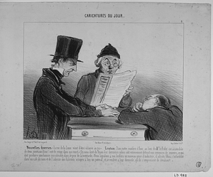 Nouvelles diverses "la rue de la Lune vient d'être éclairée au gaz".. Erratum: Dans notre numéro d'hier au lieu de "Mr. le Préfet est accouchée de deux jumeaux" lisez: "est de retour dans nos murs." On nous écrit de Dijon: "les dernières gelées ont entièrement détruit nos semences de senevre, ce qui doit produire une hausse considérable dans le prix de la moutarde. - Nous signalons à nos lecteurs un nouveau genre d'industrie, d'adroits filous s'informent dans un café du nom et de l'adresse des habitués occupés à lire un journal, et se rendent à leur domicile, qu'ils s'empressent de dévaliser.