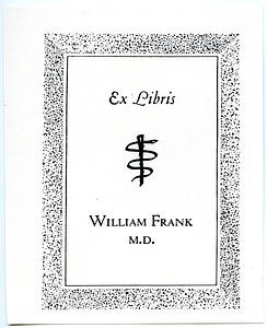 Ex libris William Frank M.D.