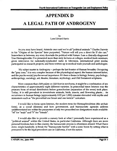 Appendix D: A Legal Path of Androgeny