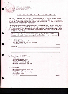 Fantasia Fair 1978 Evaluation Form