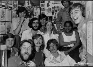 Members of Suffolk University's Radio Station (WSFR), 1977