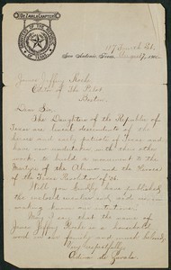 Letter, August 7, 1900, from Adina de Azavala to James Jeffrey Roche