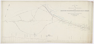 Map of the proposed extension of the Boston, Hartford & Erie Railroad from Brookline to Boston / S.L. Minot, engineer.