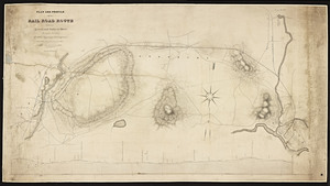 Plan and profile of a railroad between Lowell and Andover, Mass. / copied by L. Briggs, Jr.