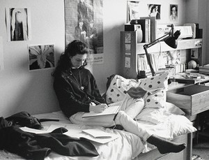 Student studying in Edmonds Hall