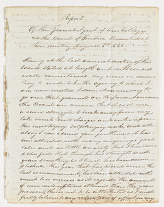 Joseph Vaill report as General Agent of Amherst College submitted to the Board of Trustees, 1843 August 8