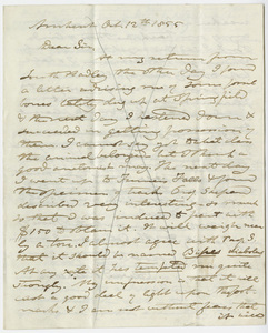 Edward Hitchcock letter to Benjamin Silliman, 1855 October 12