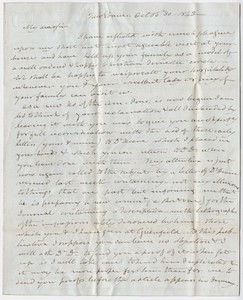 Benjamin Silliman letter to Edward Hitchcock, 1843 October 30