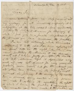 Edmund March Blunt letter to Edward Hitchcock, 1818 December 19