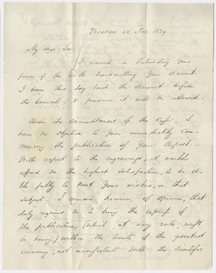 Governor Edward Everett letter to Edward Hitchcock, 1839 November 25