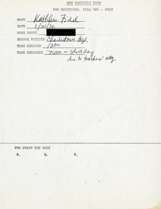 Citywide Coordinating Council daily monitoring report for Charlestown High School by Kathleen Field, 1976 January 21