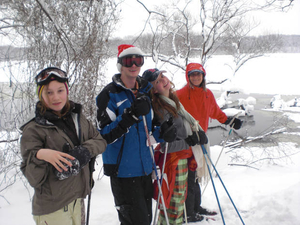 X-country skiing in Wayland by the Paine Estate