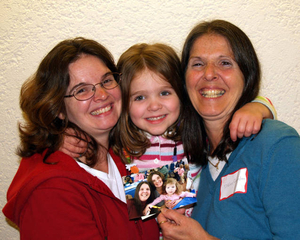 Deborah Cunningham, Melissa MacRobbie and Lily MacRobbie at the Stoneham Mass. Memories Road Show