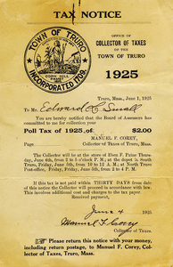 Tax notice 1925