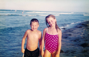 My children, Chris and Catie, at Rexhame Beach