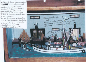 Model of Adam Mello's father's ship