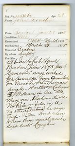 Tewksbury Almshouse Intake Record: Condon, John