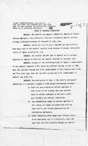 International Ladies' Garment Workers' Union (ILGWU) Congressional Resolution national proposal