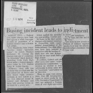 Busing incident leads to indictment.