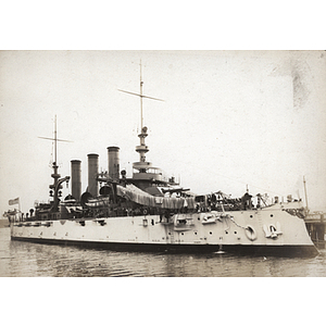 Docked battleship at the Charlestown Navy Yard