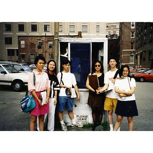 Chinese Youth Initiative participants in the Oak Street parking lot