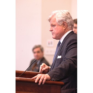 Senator Kennedy speaks at press conference on student financial aid cuts