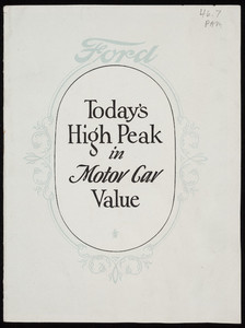 Today's high peak in motor car value, Ford Motor Company, Detroit, Michigan, 1920s