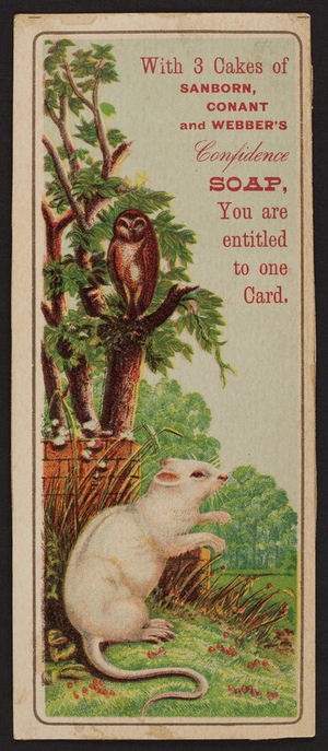 Trade card for Sanborn, Conant and Webber's Confidence Soap, Boston, Mass., undated