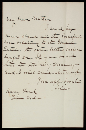 Admiral Silas Casey to Thomas Lincoln Casey, November 2, 1882