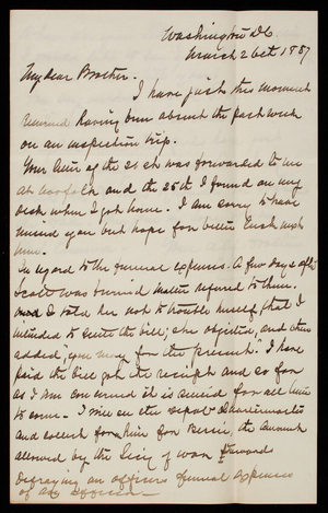 Admiral Silas Casey to Thomas Lincoln Casey, March 26, 1887