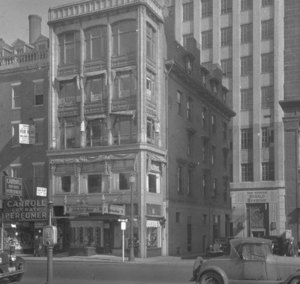 "Site of old Evans House, cor. Mason & Tremont St."