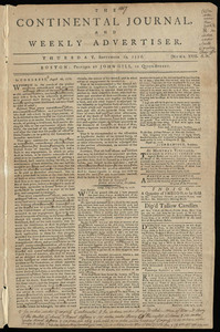 The Continental Journal and Weekly Advertiser, 19 September 1776 ...