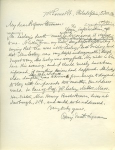 Letter from Benjamin Smith Lyman to John J. Stevenson