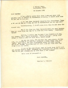 Letter from Charles L. Whipple to 'Bernie'