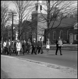 Memorial march for Martin Luther King., Jr., led by Linus Pauling