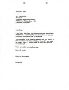 Letter from Mark H. McCormack to Fred Eckley